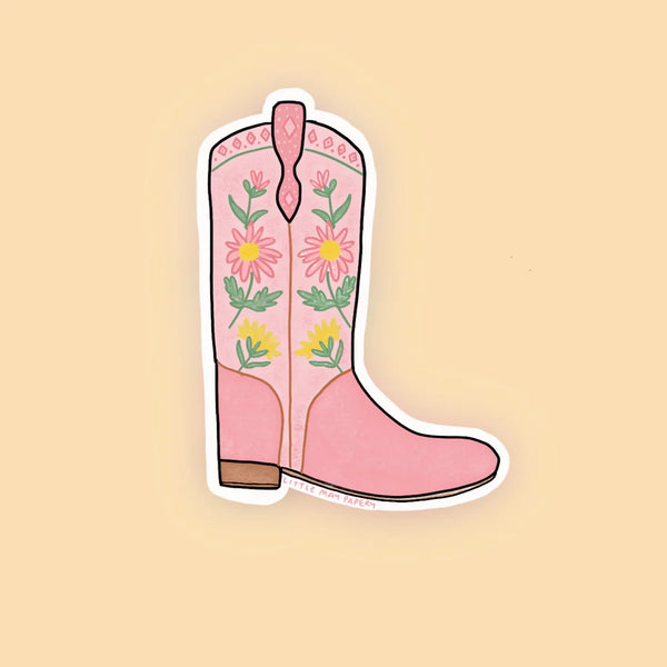 Cowboy boot vinyl sticker