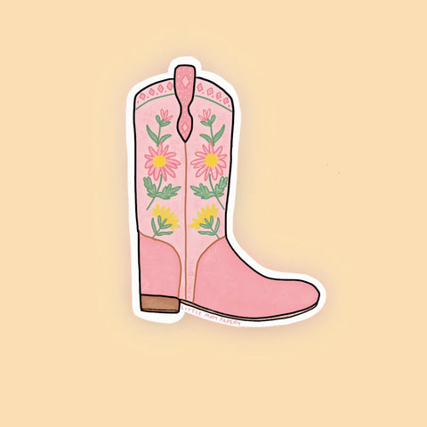 Cowboy boot vinyl sticker