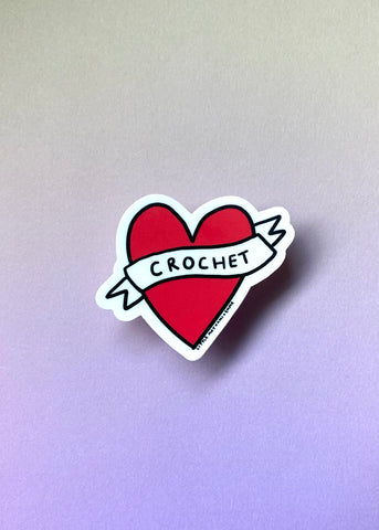 Love Crochet Vinyl Sticker (Ami + Emme Collab)