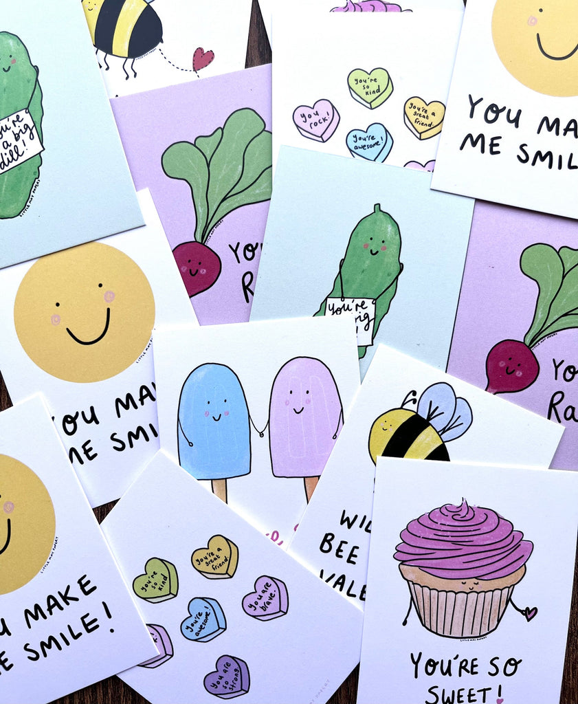 Valentine Mini Notes: Mini Flat Cards (SET OF 12)