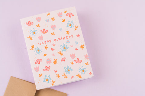 Pink Flowers Birthday