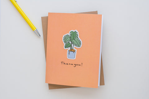 Lazy Cat Thank You (Vinyl Sticker Greeting Card)