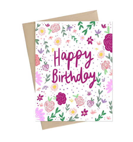 Spring Flower Birthday Card