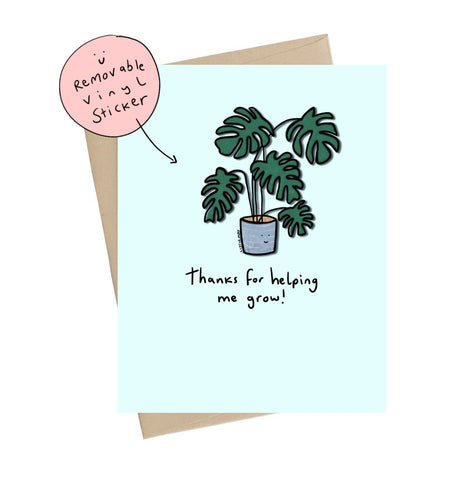 Helping me grow (Vinyl Sticker Card)