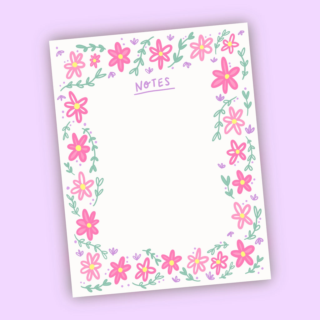 Pink Floral Notepad