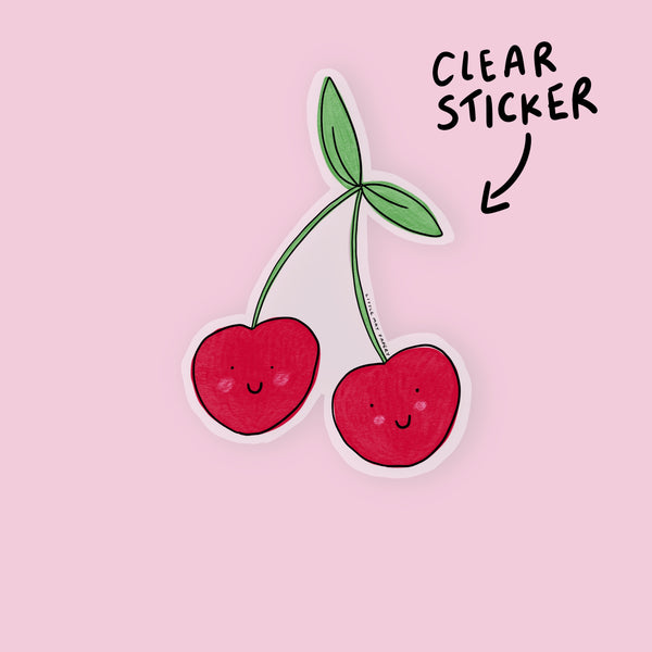 Clear Cherry Vinyl Sticker