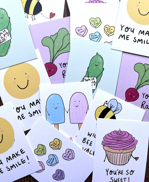 Valentine Mini Notes: Mini Flat Cards (SET OF 12)