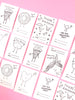 INSTANT DOWNLOAD: Colour in Valentine Cards