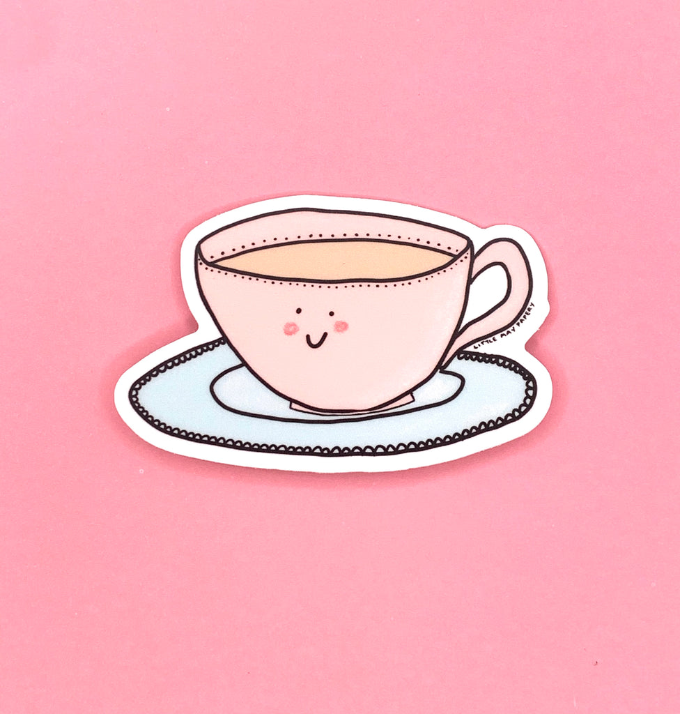 Tea Cup Vinyl Sticker