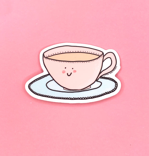 Tea Cup Vinyl Sticker