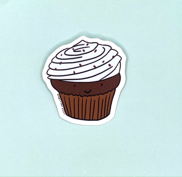 Crave Cupcake x Little May Papery collab, Chocolate cupcake vinyl sticker.