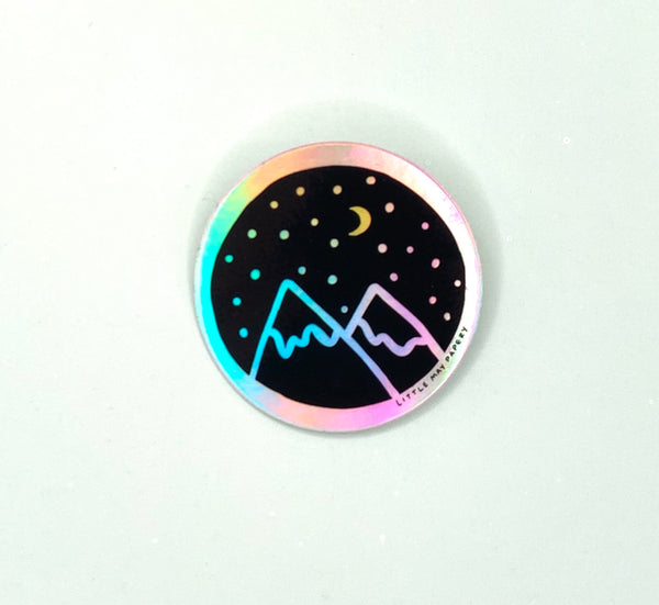 Holographic Mountains vinyl sticker