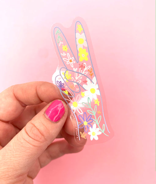 Clear Peace vinyl sticker