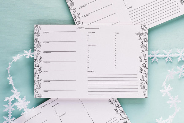 Floral Weekly Planner Notepad