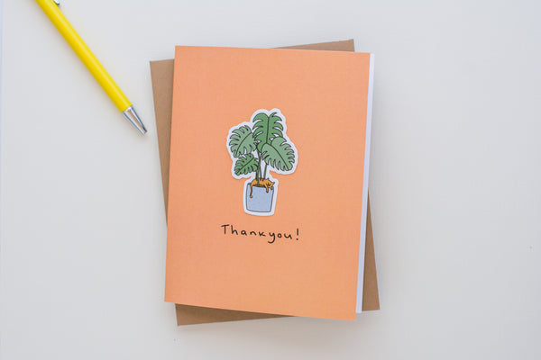 Lazy Cat Thank You (Vinyl Sticker Greeting Card)