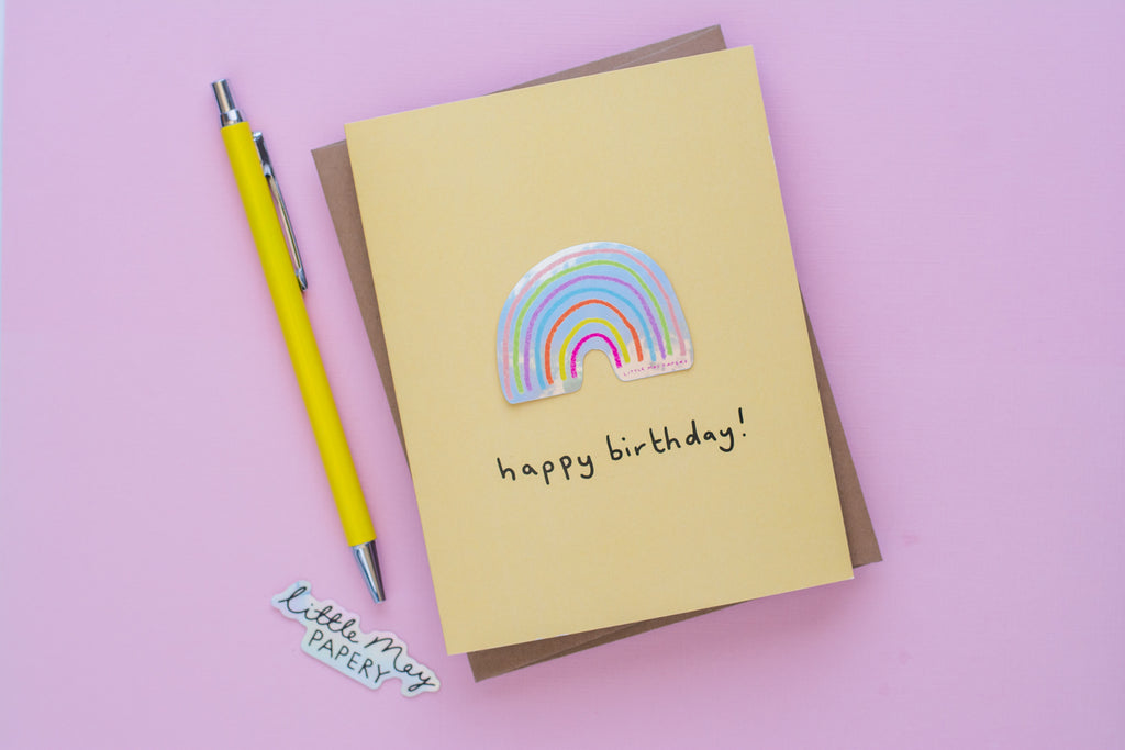 Birthday Rainbow (Vinyl Sticker Greeting Card)