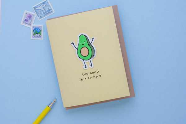 Avo Good Birthday (Vinyl Sticker Greeting Card)