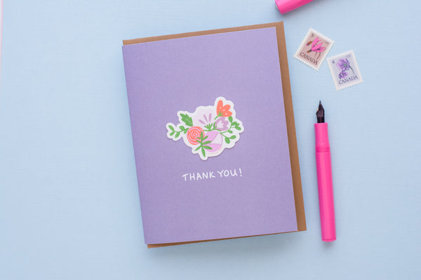 Thank You Flowers (Vinyl Sticker Greeting Card)