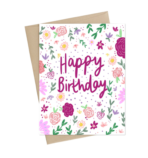 Spring Flower Birthday Card