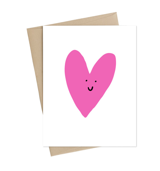 Pink Heart Greeting Card
