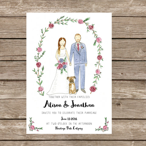 Semi-Custom: Rosemary Wedding Invitation