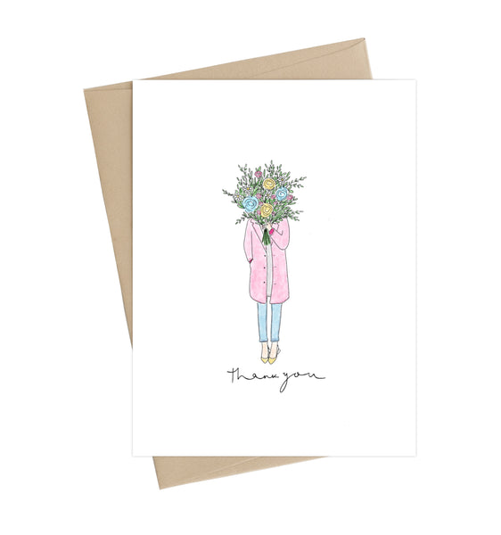 Thank you Girl (Holding Flowers)